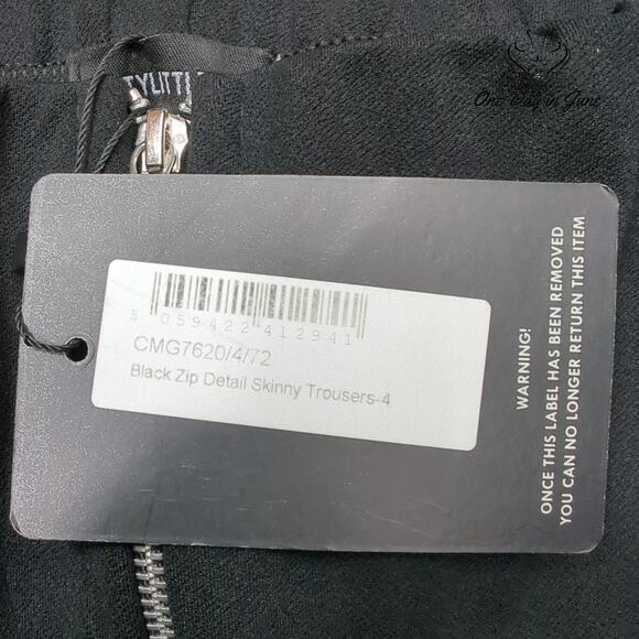 Prettylittlethings Zip Detail Skinny Trouser Pants Size 4 - Picture 2 of 6